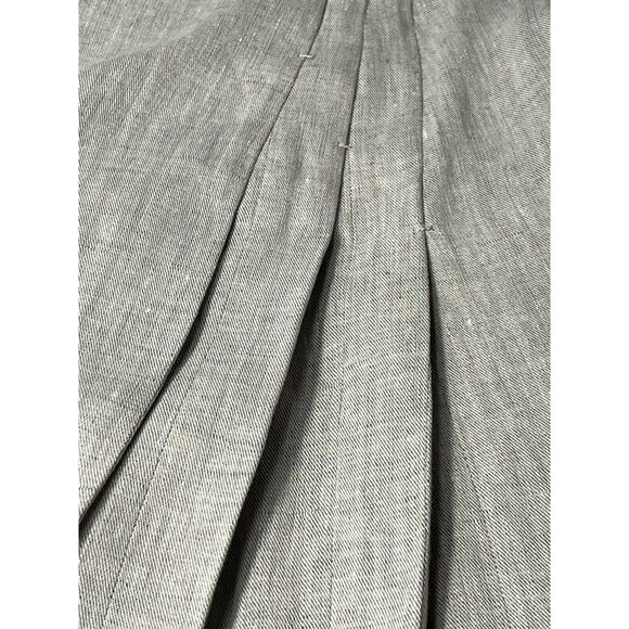 Gunex Skirt Linen Size 8 Hidden Zip Pleated Pocket Beige - Picture 5 of 8